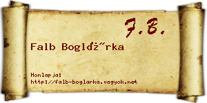 Falb Boglárka névjegykártya